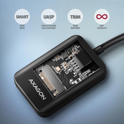 AXAGON USB-A 10Gbps - M.2 NVMe and SATA SSD Adapter | ADM2-AM AXAGON USB-A 10Gbps - M.2 NVMe and SATA SSD Adapter | ADM2-AM