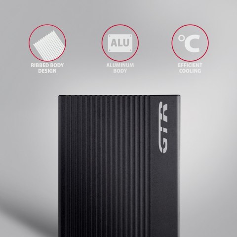 AXAGON USB-C 10Gbps RIBBED Box | EE25-GTR AXAGON USB-C 10Gbps RIBBED Box | EE25-GTR