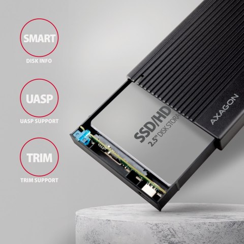 AXAGON USB-C 10Gbps RIBBED Box | EE25-GTR AXAGON USB-C 10Gbps RIBBED Box | EE25-GTR