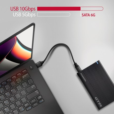 AXAGON USB-C 10Gbps RIBBED Box | EE25-GTR AXAGON USB-C 10Gbps RIBBED Box | EE25-GTR