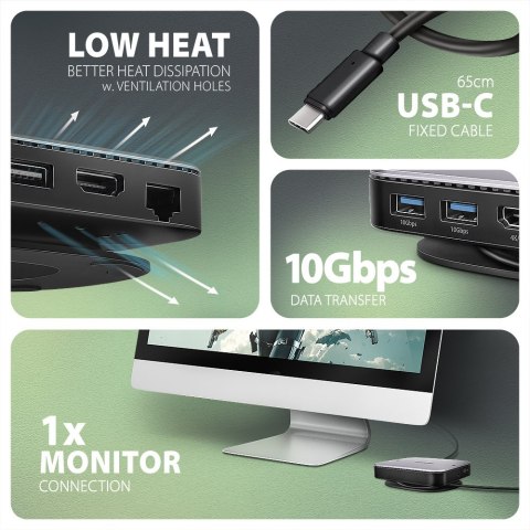AXAGON USB-C 10Gbps UFO 9in1 Hub | HMC-UFO AXAGON USB-C 10Gbps UFO 9in1 Hub | HMC-UFO
