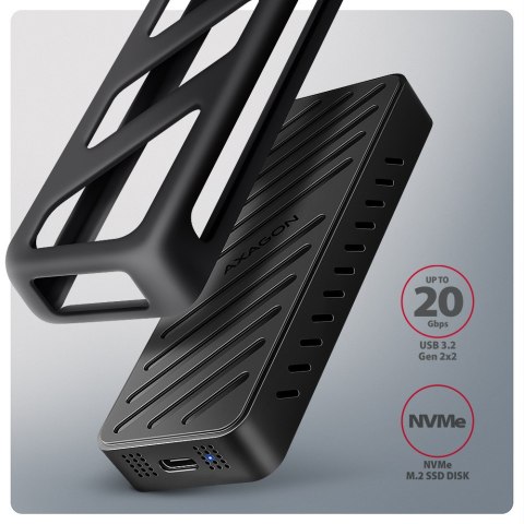 AXAGON USB-C 20Gbps - M.2 NVMe SSD ARMORED Box | EEM2-20G AXAGON USB-C 20Gbps - M.2 NVMe SSD ARMORED Box | EEM2-20G