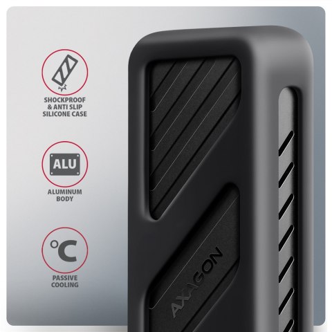 AXAGON USB-C 20Gbps - M.2 NVMe SSD ARMORED Box | EEM2-20G AXAGON USB-C 20Gbps - M.2 NVMe SSD ARMORED Box | EEM2-20G
