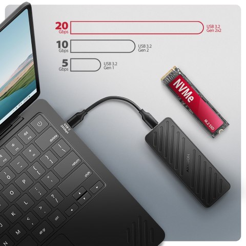 AXAGON USB-C 20Gbps - M.2 NVMe SSD ARMORED Box | EEM2-20G AXAGON USB-C 20Gbps - M.2 NVMe SSD ARMORED Box | EEM2-20G