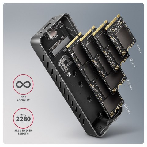 AXAGON USB-C 20Gbps - M.2 NVMe SSD ARMORED Box | EEM2-20G AXAGON USB-C 20Gbps - M.2 NVMe SSD ARMORED Box | EEM2-20G