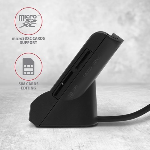 AXAGON Universal desktop USB contact Smart/ID and SD/microSD/SIM card reader | CRE-SM2 AXAGON Universal desktop USB contact Smart/ID and SD/microSD/SIM card reader | CRE-SM2