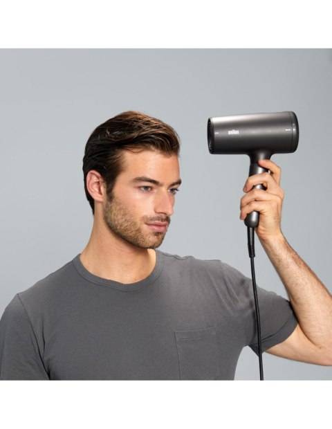 Braun | Hair dryer | BRHD425E | 2100 W | Number of temperature settings 3 | Ionic function | Diffuser nozzle | Black Braun | Hair dryer | BRHD425E | 2100 W | Number of temperature settings 3 | Ionic function | Diffuser nozzle | Black