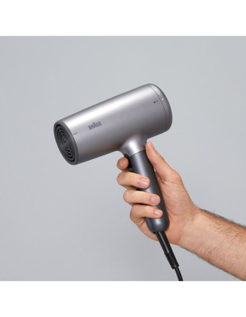 Braun | Hair dryer | HD4.3 | 2200 W | Number of temperature settings 3 | Ionic function | Diffuser nozzle | Grey Braun | Hair dryer | HD4.3 | 2200 W | Number of temperature settings 3 | Ionic function | Diffuser nozzle | Grey