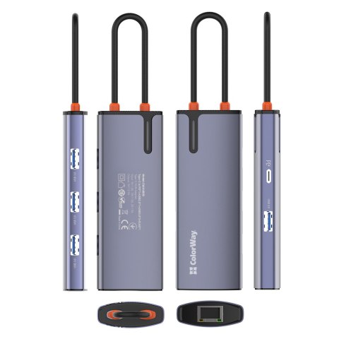 ColorWay 6-in-1 Docking Station | CW-HUB03 | 100 W ColorWay 6-in-1 Docking Station | CW-HUB03 | 100 W