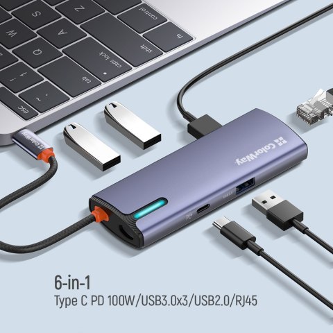 ColorWay 6-in-1 Docking Station | CW-HUB03 | 100 W ColorWay 6-in-1 Docking Station | CW-HUB03 | 100 W