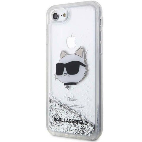 Karl Lagerfeld KLHCI8LNCHCS iPhone 7/8/ SE 2020 / SE 2022 silver/silver hardcase Glitter Choupette Head Karl Lagerfeld KLHCI8LNCHCS iPhone 7/8/ SE 2020 / SE 2022 silver/silver hardcase Glitter Choupette Head