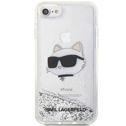 Karl Lagerfeld KLHCI8LNCHCS iPhone 7/8/ SE 2020 / SE 2022 silver/silver hardcase Glitter Choupette Head Karl Lagerfeld KLHCI8LNCHCS iPhone 7/8/ SE 2020 / SE 2022 silver/silver hardcase Glitter Choupette Head