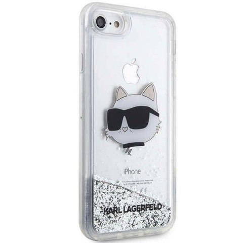 Karl Lagerfeld KLHCI8LNCHCS iPhone 7/8/ SE 2020 / SE 2022 silver/silver hardcase Glitter Choupette Head Karl Lagerfeld KLHCI8LNCHCS iPhone 7/8/ SE 2020 / SE 2022 silver/silver hardcase Glitter Choupette Head