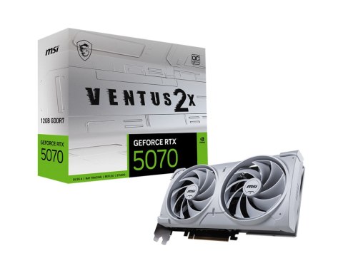 MSI GeForce RTX 5070 12G VENTUS 2X OC WHITE | NVIDIA | 12 GB | GeForce RTX 5070 | GDDR7 | HDMI ports quantity 1 | PCI Express Ge MSI GeForce RTX 5070 12G VENTUS 2X OC WHITE | NVIDIA | 12 GB | GeForce RTX 5070 | GDDR7 | HDMI ports quantity 1 | PCI Express Ge