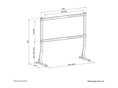 Neomounts DS45-430BL18 TV stand 1 screen - 45-90" - 0-60 kg - VESA 200x200-800x400 - height adjustment 10 cm - black | Neomounts Neomounts DS45-430BL18 TV stand 1 screen - 45-90" - 0-60 kg - VESA 200x200-800x400 - height adjustment 10 cm - black | Neomounts