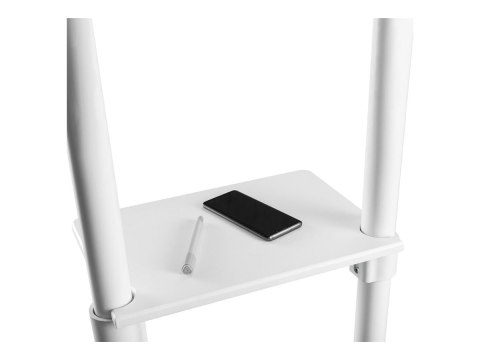 Neomounts NS-M1250WHITE TV trolley - 37-70" - max 70 kg - VESA 200x200-600x400 - 90° rotatable - incl. hardware shelf - white Neomounts NS-M1250WHITE TV trolley - 37-70" - max 70 kg - VESA 200x200-600x400 - 90° rotatable - incl. hardware shelf - white