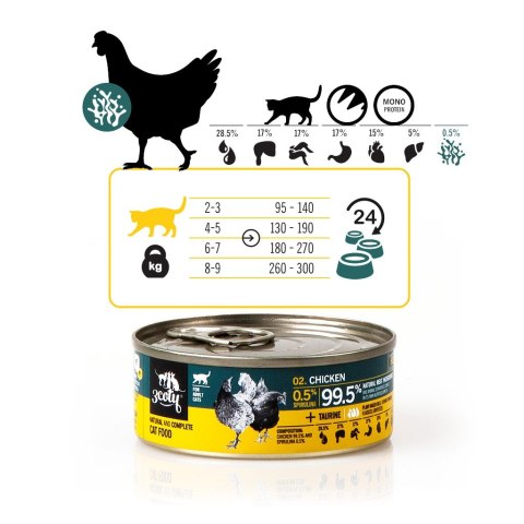 3Coty CHICKEN with Spirulina for Adult cats 80g 3Coty CHICKEN with Spirulina for Adult cats 80g
