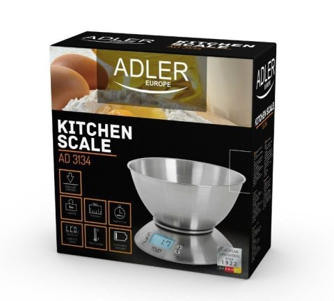 Adler | AD 3134 | Maksymalna waga (pojemność) 5 kg | Ze stali nierdzewnej Adler | AD 3134 | Maksymalna waga (pojemność) 5 kg | Ze stali nierdzewnej