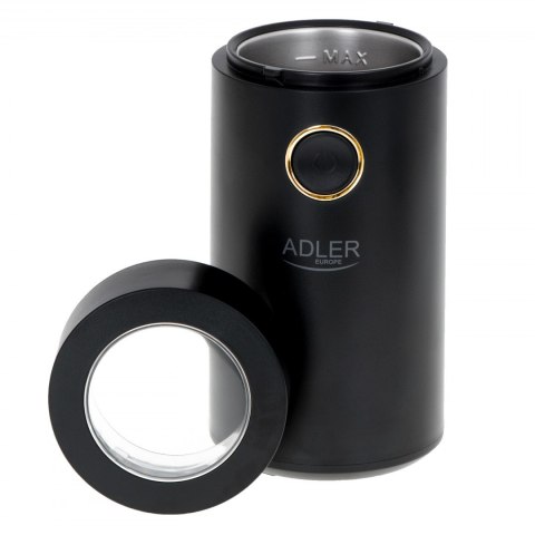 Adler | AD 4446bg | Młynek do kawy | 150 W | Pojemność ziaren kawy 75 g | Liczba filiżanek szt. | Czarny Adler | AD 4446bg | Młynek do kawy | 150 W | Pojemność ziaren kawy 75 g | Liczba filiżanek szt. | Czarny