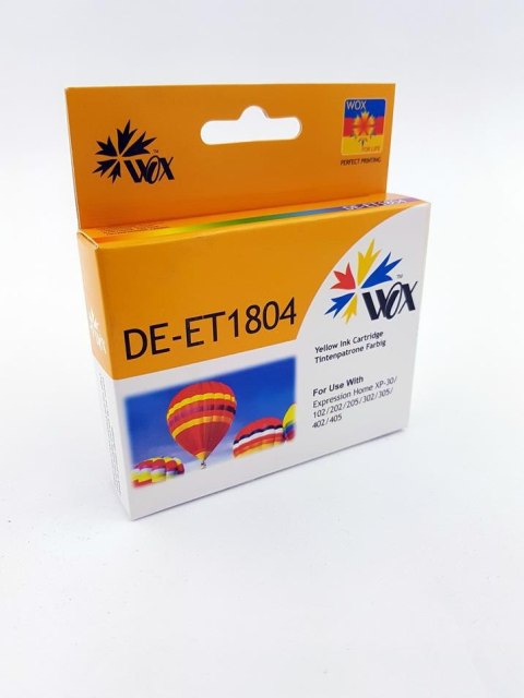 Tusz Wox Yellow EPSON T1804 zamiennik C13T18044010 Tusz Wox Yellow EPSON T1804 zamiennik C13T18044010