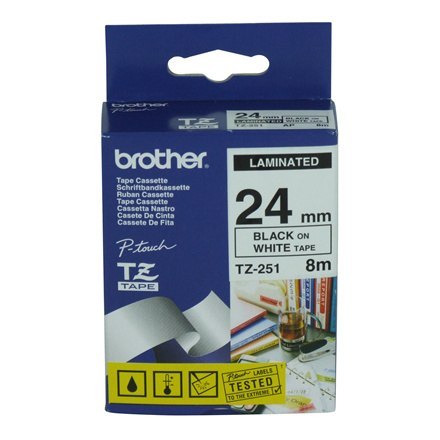 Brother | 251 | Laminated tape | Thermal | Black on white | Roll (2.4 cm x 8 m) Brother | 251 | Laminated tape | Thermal | Black on white | Roll (2.4 cm x 8 m)
