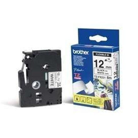 Brother | FX231 | Flexible ID tape | Thermal | Black on white | Roll (1.2 cm x 8 m) Brother | FX231 | Flexible ID tape | Thermal | Black on white | Roll (1.2 cm x 8 m)