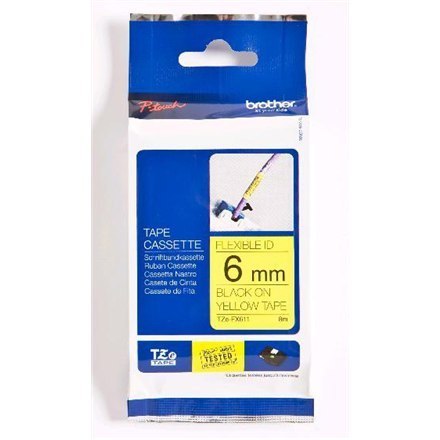 Brother | FX611 | Flexible tape | Thermal | Black on yellow | Roll (0.6 cm x 8 m) Brother | FX611 | Flexible tape | Thermal | Black on yellow | Roll (0.6 cm x 8 m)