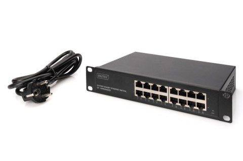 Digitus | 16-portowy przełącznik Gigabit Ethernet | DN-80115 | Niezarządzany | Do montażu w szafie | Ilość portów 10/100 Mb/s (R Digitus | 16-portowy przełącznik Gigabit Ethernet | DN-80115 | Niezarządzany | Do montażu w szafie | Ilość portów 10/100 Mb/s (R