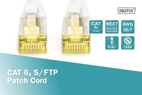 Digitus | CAT 6a | Kabel krosowy | Skrętka ekranowana (SFTP) | Męski | RJ-45 | Męski | RJ-45 | Szary | 1 m Digitus | CAT 6a | Kabel krosowy | Skrętka ekranowana (SFTP) | Męski | RJ-45 | Męski | RJ-45 | Szary | 1 m