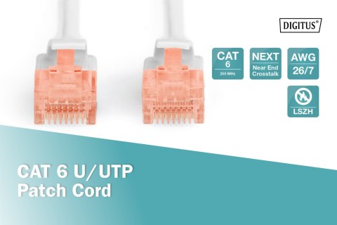 Digitus | CAT 6e | Kabel krosowy | Skrętka nieekranowana (UTP) | Męski | RJ-45 | Męski | RJ-45 | Szary | 0,5 m Digitus | CAT 6e | Kabel krosowy | Skrętka nieekranowana (UTP) | Męski | RJ-45 | Męski | RJ-45 | Szary | 0,5 m