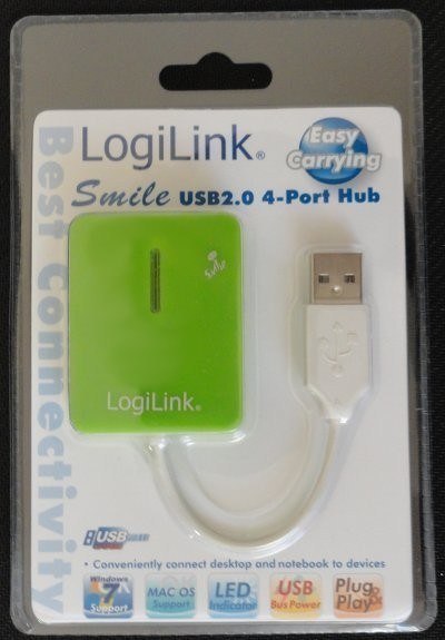 4-portowy koncentrator Logilink | USB 2.0, Smile, zielony 4-portowy koncentrator Logilink | USB 2.0, Smile, zielony