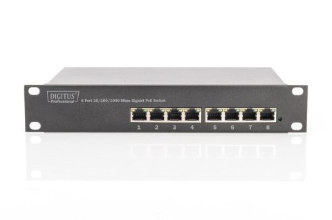 Digitus | 8-portowy przełącznik Gigabit Ethernet PoE | DN-95317 | Niezarządzany | Do montażu w szafie | Ilość portów 10/100 Mb/s Digitus | 8-portowy przełącznik Gigabit Ethernet PoE | DN-95317 | Niezarządzany | Do montażu w szafie | Ilość portów 10/100 Mb/s