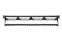 Digitus | Patch Panel | DN-91624U | Czarny | Kategoria: CAT 6; Porty: 24 x RJ45; Siła mocowania: 7,7 kg; Siła wkładania: maks. 3