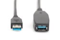 Digitus | USB extension cable | Female | 9 pin USB Type A | Male | Black | 9 pin USB Type A | 10 m
