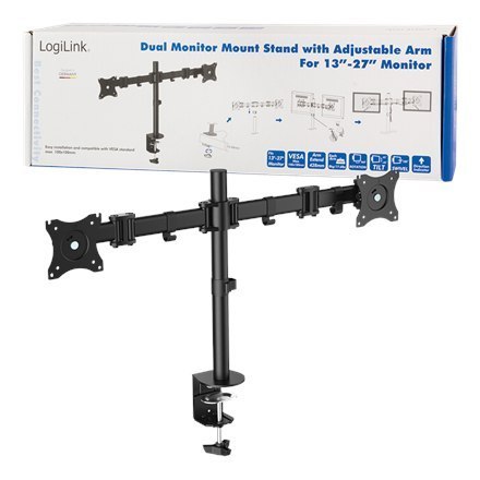 Logilink BP0022 Dual Monitor Desk mount, 13"-27", arm 428mm Logilink Logilink BP0022 Dual Monitor Desk mount, 13"-27", arm 428mm Logilink