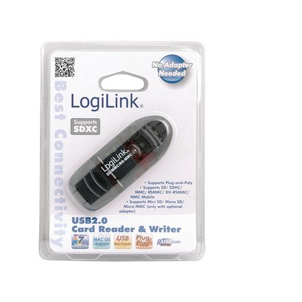 Logilink | Cardreader USB 2.0 Stick zewnętrzny dla MMC, RS-MMC, SD i SD HC Logilink | Cardreader USB 2.0 Stick zewnętrzny dla MMC, RS-MMC, SD i SD HC