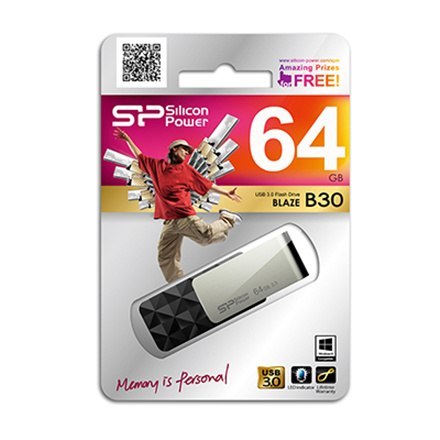 Pamięć masowa Silicon Power Blaze B30 64 GB USB 3.0 Czarny Pamięć masowa Silicon Power Blaze B30 64 GB USB 3.0 Czarny