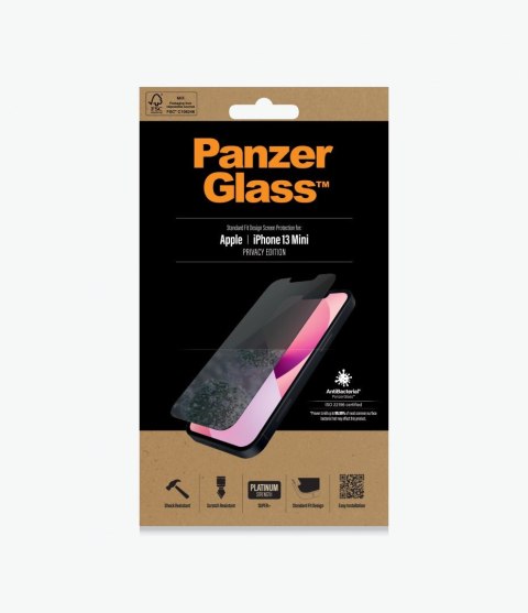 PanzerGlass | Ochraniacz ekranu - szkło - z filtrem prywatności | Apple iPhone 13 mini | Szkło hartowane | Przezroczysty PanzerGlass | Ochraniacz ekranu - szkło - z filtrem prywatności | Apple iPhone 13 mini | Szkło hartowane | Przezroczysty