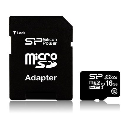 Silicon Power | Elite UHS-I | 16 GB | MicroSDHC | Pamięć flash klasy 10 | Adapter SD Silicon Power | Elite UHS-I | 16 GB | MicroSDHC | Pamięć flash klasy 10 | Adapter SD
