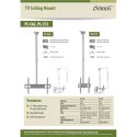 Sunne | Uchwyt sufitowy | PL-C62 | Uchylny | 37-70 " | Maksymalna waga (udźwig) 50 kg | Srebrny