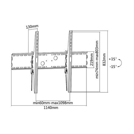 Sunne | Wall Mount | 60-100-LP | 60-100 " | Maximum weight (capacity) 100 kg | Black Sunne | Wall Mount | 60-100-LP | 60-100 " | Maximum weight (capacity) 100 kg | Black