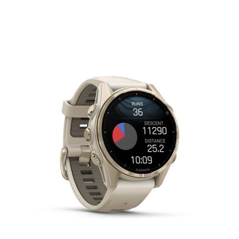 Garmin Fenix 8 43 mm AMOLED Sapphire Soft gold z piaskowo-beżowym paskiem Garmin Fenix 8 43 mm AMOLED Sapphire Soft gold z piaskowo-beżowym paskiem