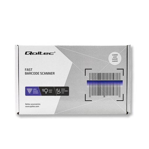 QOLTEC CZYTNIK KODÓW KRESKOWYCH LASEROWY | 1D | USB | BIAŁY QOLTEC CZYTNIK KODÓW KRESKOWYCH LASEROWY | 1D | USB | BIAŁY
