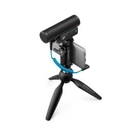 Sennheiser MKE 400 MOBILE KIT - Mikrofon pojemnościowy, superkardioidalny, wyposażony w filtr dolnoprzepustowy ze statywem Manfr