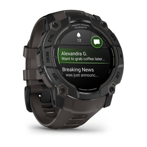 Zegarek Garmin Instinct 3 - 50 mm AMOLED Black met charcoal band Zegarek Garmin Instinct 3 - 50 mm AMOLED Black met charcoal band