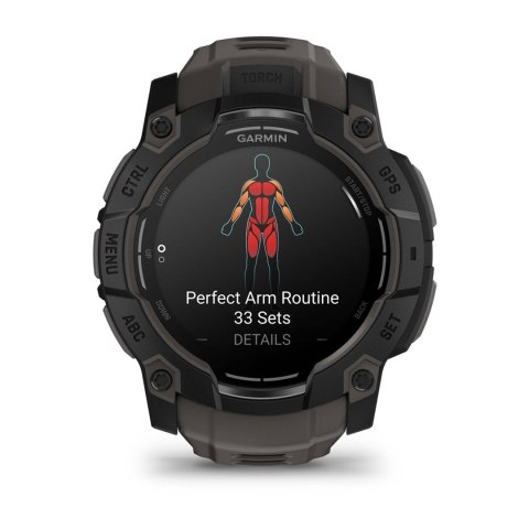 Zegarek Garmin Instinct 3 - 50 mm AMOLED Black met charcoal band Zegarek Garmin Instinct 3 - 50 mm AMOLED Black met charcoal band