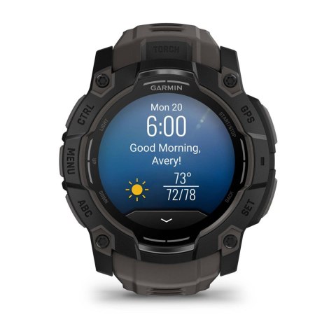 Zegarek Garmin Instinct 3 - 50 mm AMOLED Black met charcoal band Zegarek Garmin Instinct 3 - 50 mm AMOLED Black met charcoal band