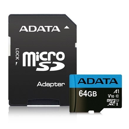 ADATA | Premier | UHS-I | 64 GB | MicroSDXC | Pamięć flash klasy 10 | Adapter ADATA | Premier | UHS-I | 64 GB | MicroSDXC | Pamięć flash klasy 10 | Adapter