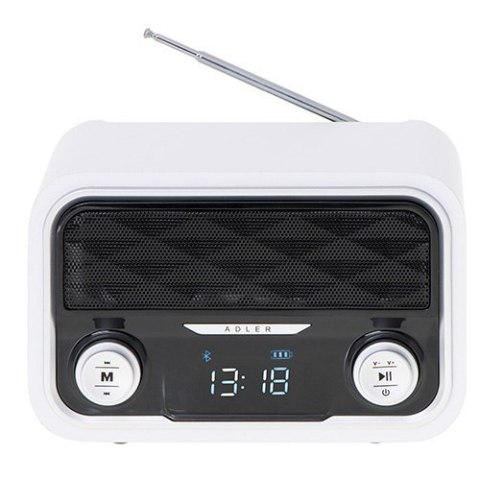 Adler | AD 1185 | Radio Bluetooth | Wejście AUX | Biały Adler | AD 1185 | Radio Bluetooth | Wejście AUX | Biały
