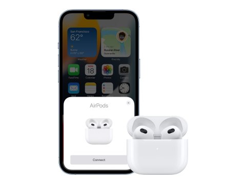 Apple | AirPods (3. generacji) z etui ładującym Lightning | bezprzewodowe | douszne | z redukcją szumów | bezprzewodowe | białe Apple | AirPods (3. generacji) z etui ładującym Lightning | bezprzewodowe | douszne | z redukcją szumów | bezprzewodowe | białe
